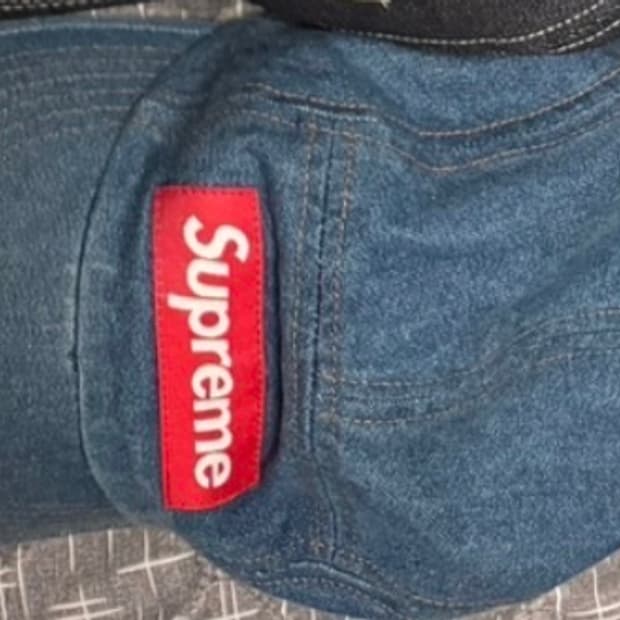 슈프림 워시드 치노 트윌 캠프캡 데님 - 22FW