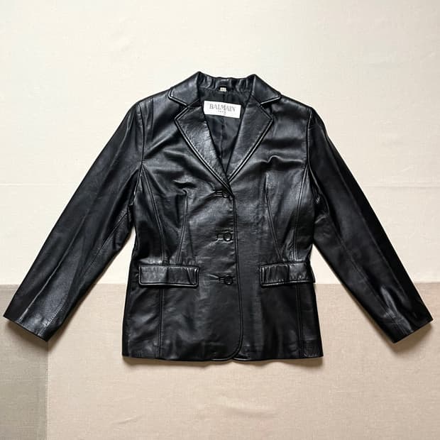 발망 쉽스킨 레더 블레이저 balmain sheep skin 자켓