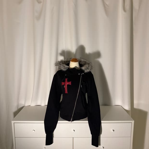 gt fur unbalance hood zip up