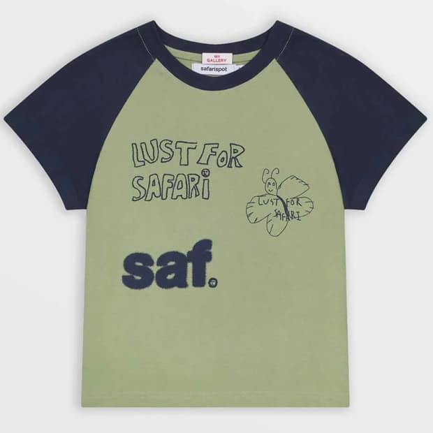 구함)1/2 Raglan Print T-Shirt (Olive/Navy)