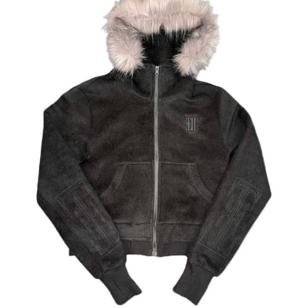 비엑세스 퍼 후드집업