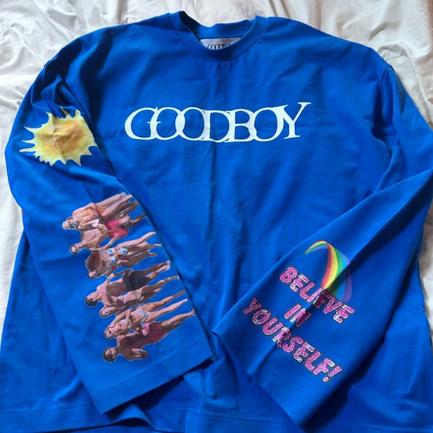 굿보이 프린팅 블루 롱슬리브 