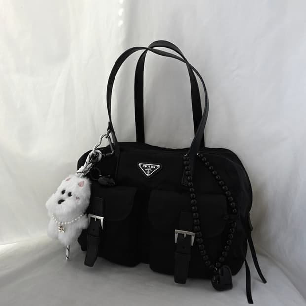 [정품 PRADA] 프라다 투포켓 나일론 토트백 볼링백