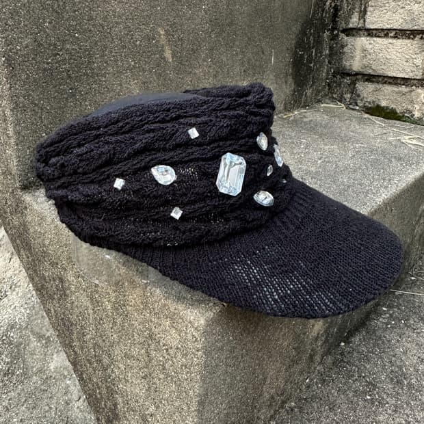 Vintage knit cubic cap 