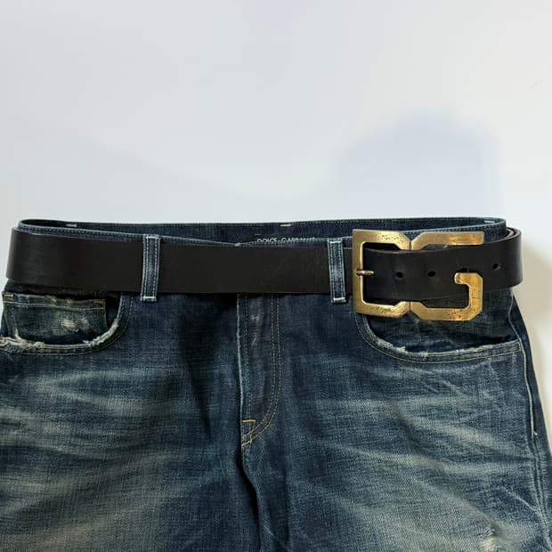 Dolce&Gabbana big buckle belt(black)