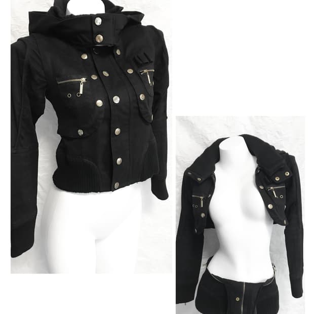 택포•빈티지 핀터깔 00s 펑크 3-way 아카이브 금장 하이넥 자켓