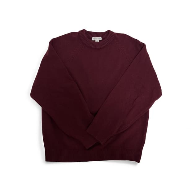 토마스모어 램스울 라운드 니트 버건디 m