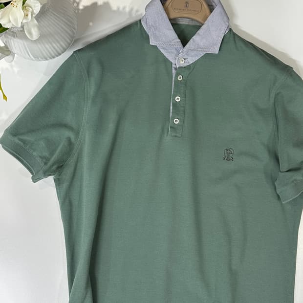 브루넬로 쿠치넬리 라이트 그린 폴로 티셔츠