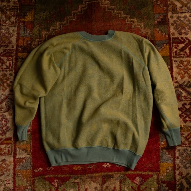 60s Faded Green Blank Raglan Sweatshirt