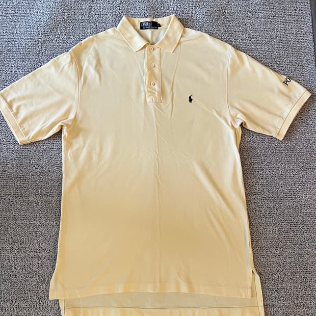 폴로 랄프 로렌　옐로우 반팔 카라 티셔츠
