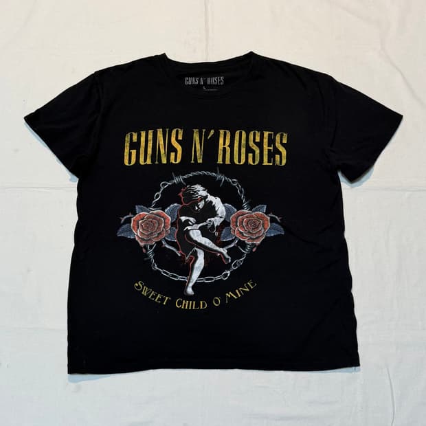 건즈앤로지스 Sweet Child O mine 빈티지 밴드티 블랙