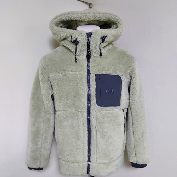 나우 공용 U 포그니 후리스 배색 후드 자켓 (M 오버핏)

