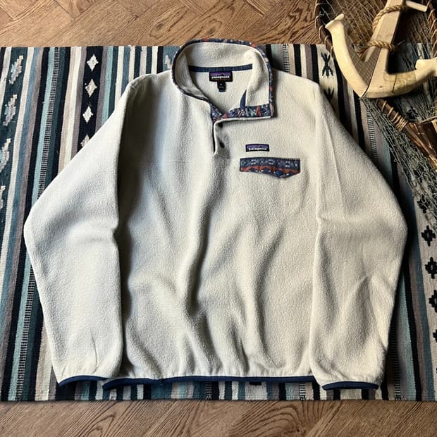 [M]파타고니아 신칠라 나바호 패턴 체스트 포켓 플리스 풀오버 스웻셔츠