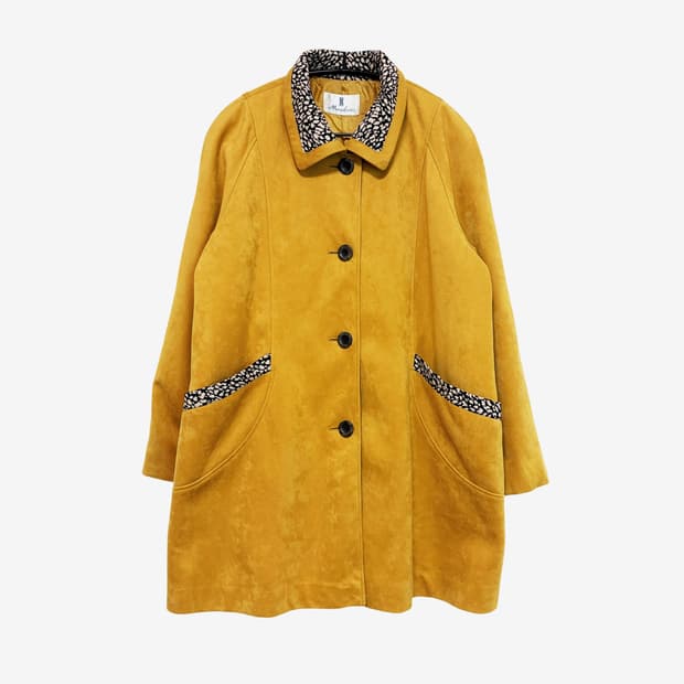 Raglan Detail Midi Coat - Mustard