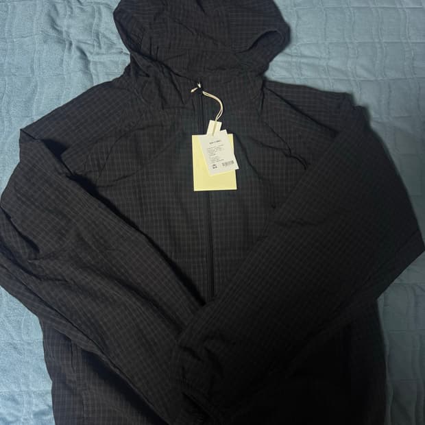 4) 폴리테루 휴먼인덱스 휴먼 체크 후디 파카 차콜