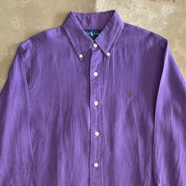 M 폴로랄프로렌 퍼플 린넨 셔츠