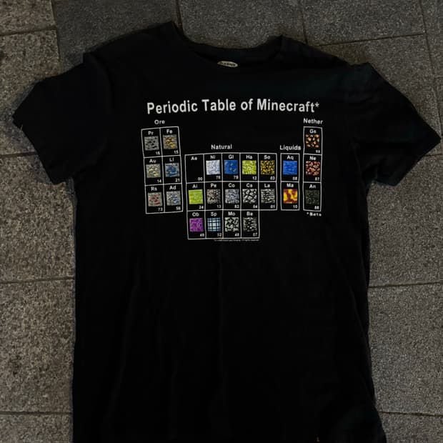 [M] 빈티지 마인크래프트 주기율표 반팔