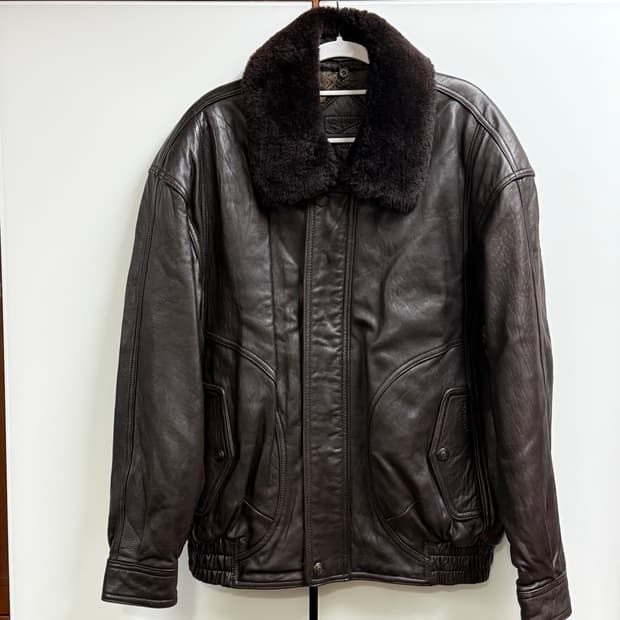 90S 프로스펙스 레어 무스탕 양가죽 leather 자켓 (100)