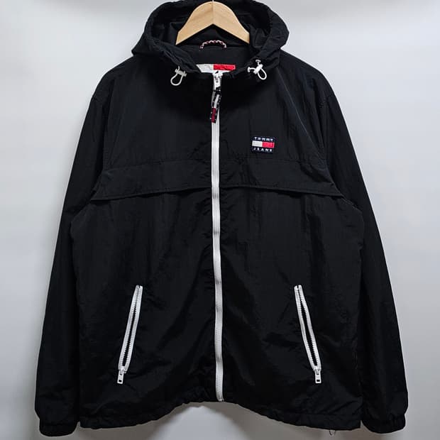 타미진스 블랙 후드 바람막이 점퍼 L (XL가능)