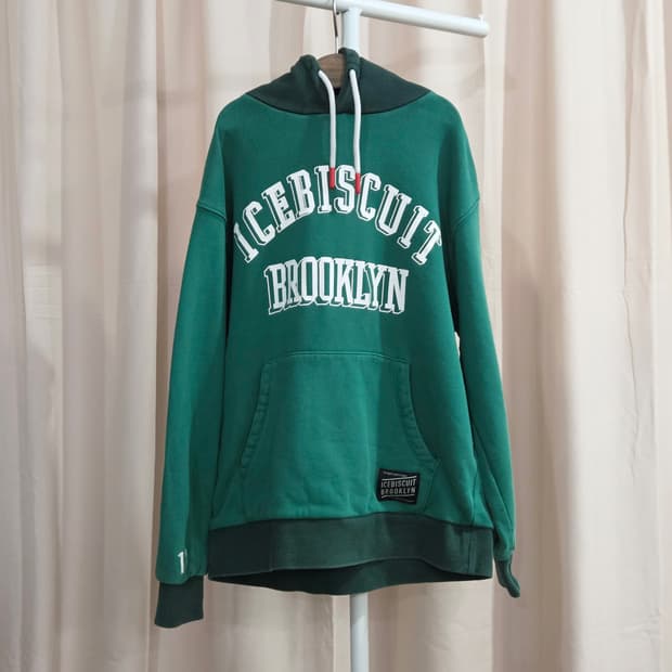 아이스비스킷 키즈 프린팅 후드티 그린 145