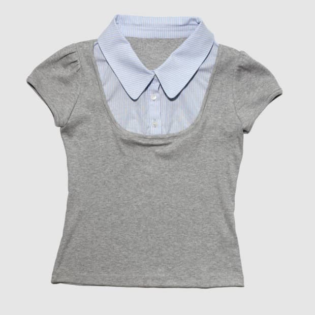 인앤양인하모니 mix knit top grey