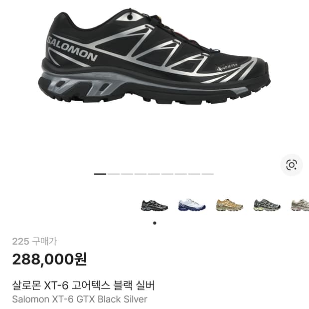 살로몬 xt6 고어텍스 블랙 실버