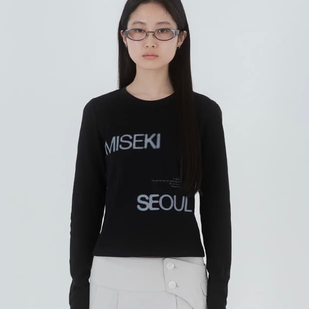 미세키서울 Logo long sleeves BLACK