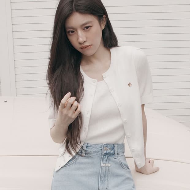 (s) 마리떼 니트 반팔 가디건