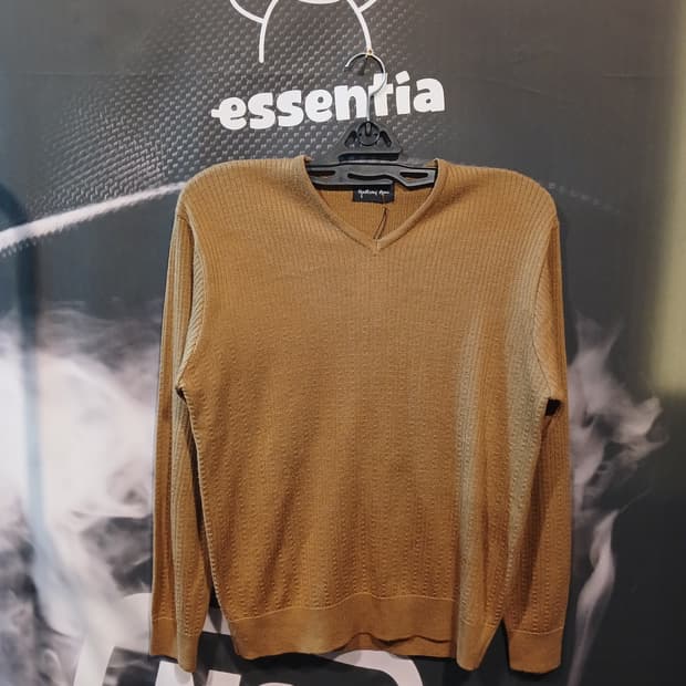 브이넥 니트 브라운