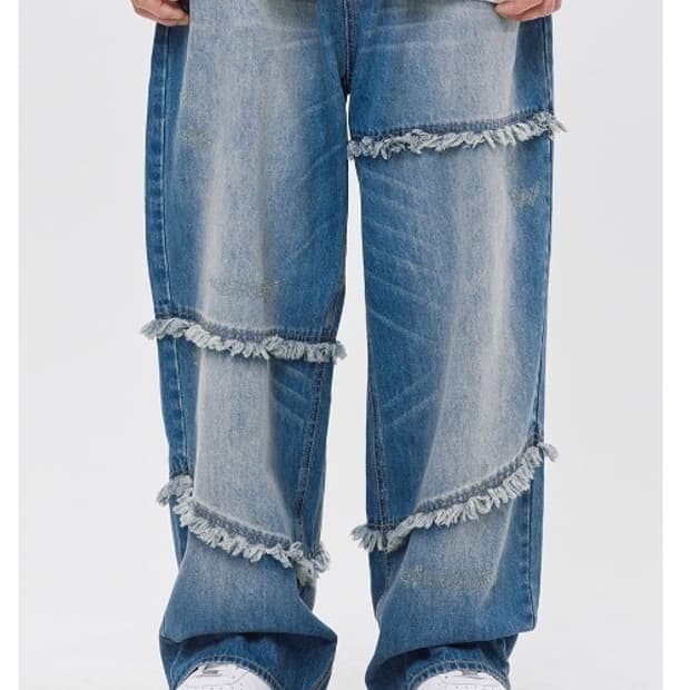 로맨틱크라운 와이드 진 데님 청바지 XL