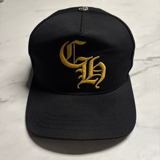 크롬하츠 Ch 로고 자수 베이스볼 캡 모자 블랙 옐로우 os