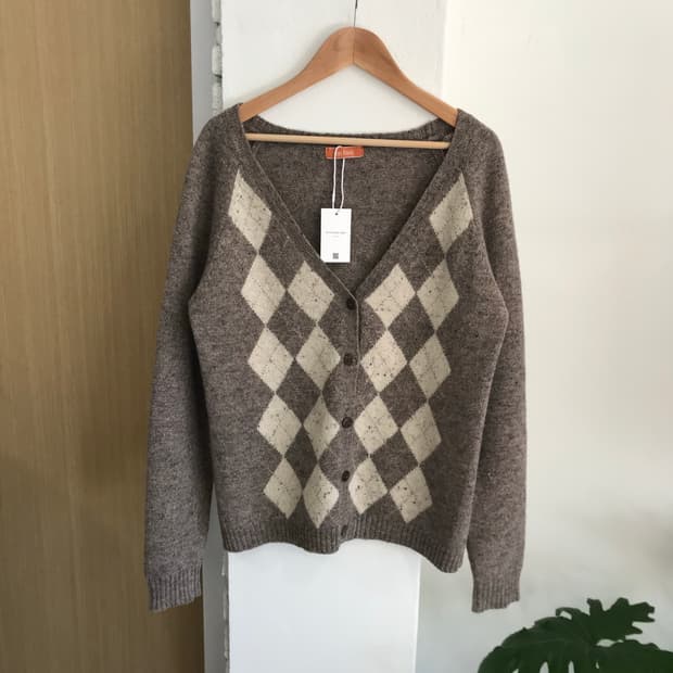 vintage argyle cardigan