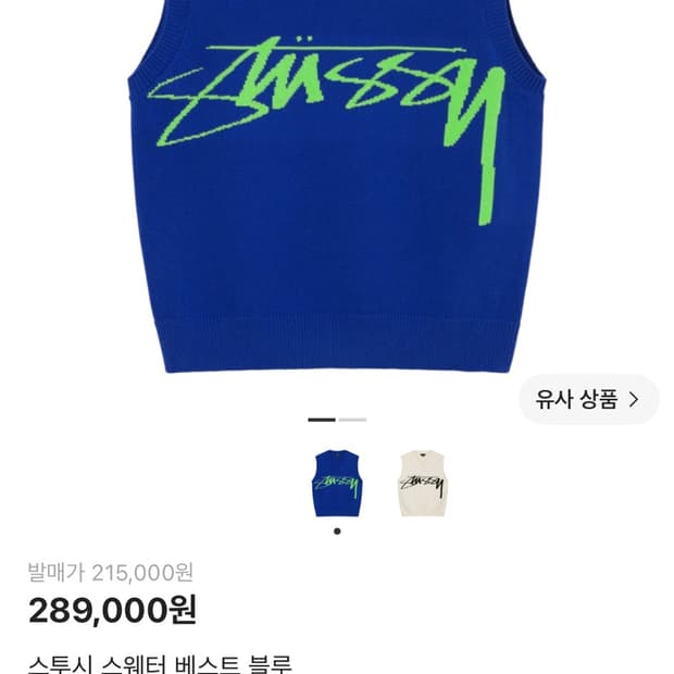 스투시 스웨터 베스트 블루