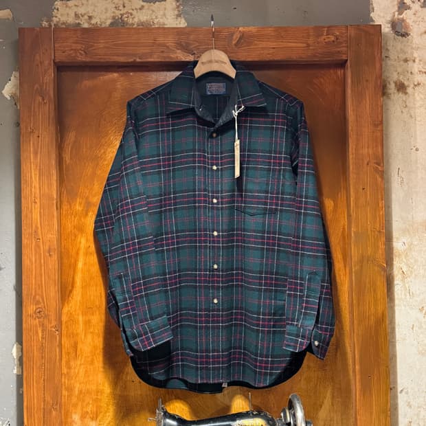 70s 펜들턴 울플란넬 타탄체크셔츠 (M)