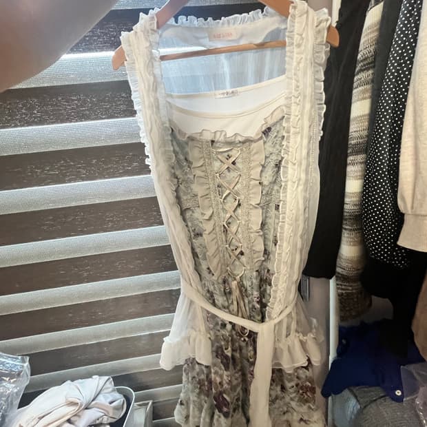 엑시즈팝 원피스+ 리즈리사 베스트가디건 + 이너원피스