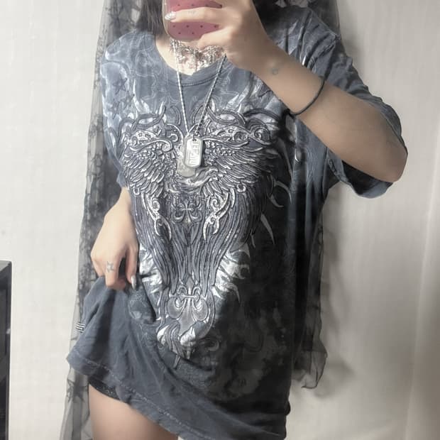 버카루 엠브로이드 포인트 티셔츠 