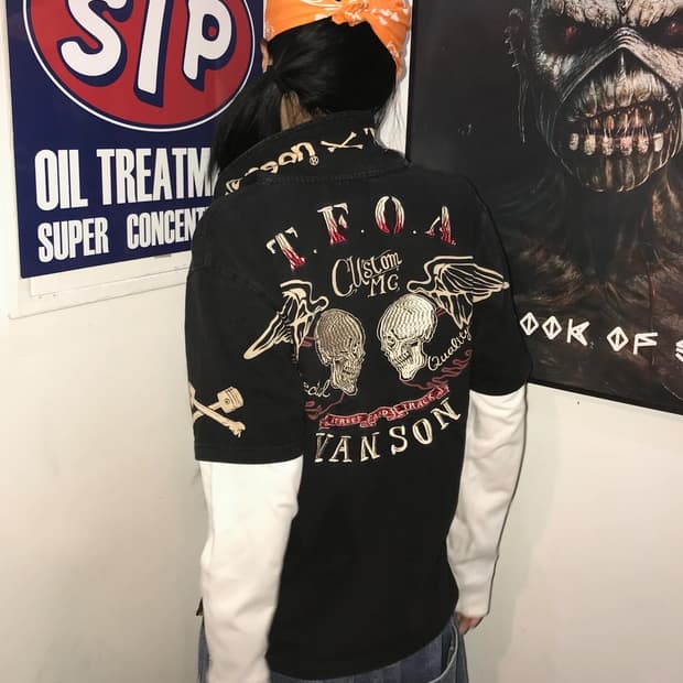 Vanson PK Embroidery Layered L/S 