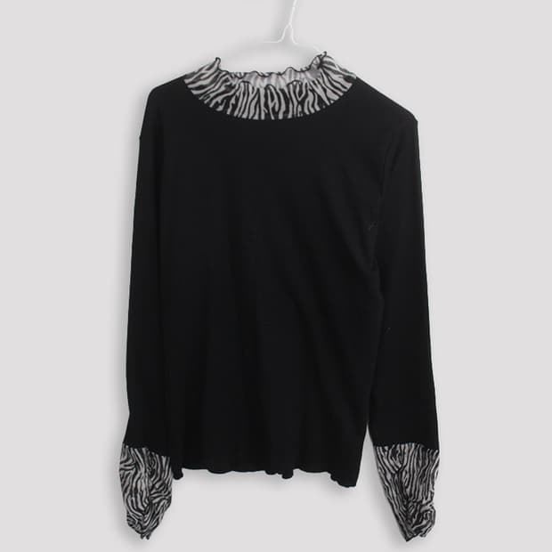 빈티지 지브라 패턴 티