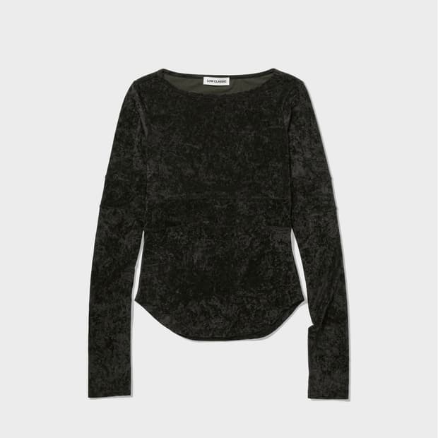 Low classic 벨벳 코르셋 탑