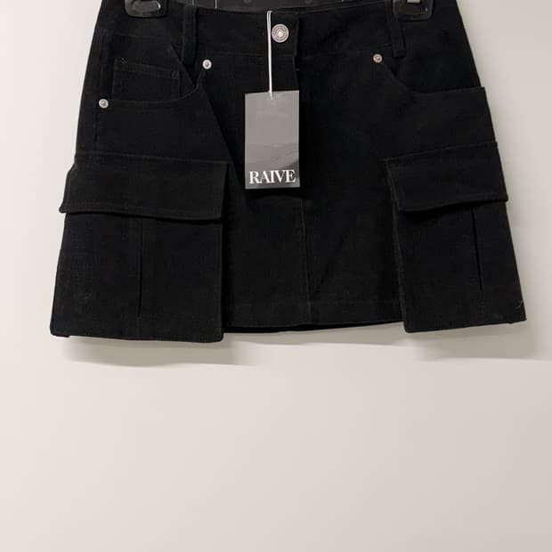 레이브 RAIVE 블랙 코듀로이 미니 스커트 S (새상품)