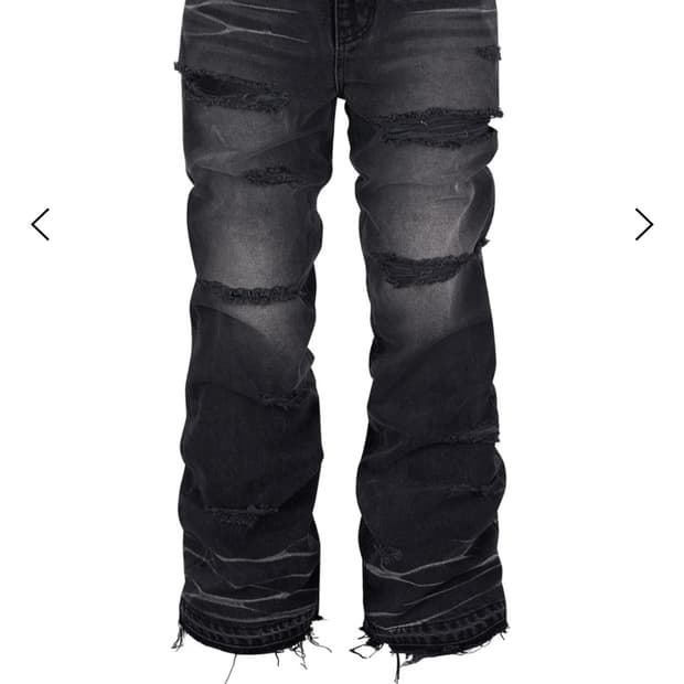 레씨토 Cat Washing Flare Denim Pants_Black