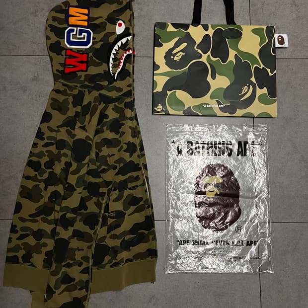 베이프 녹계 샤크 후드집업 