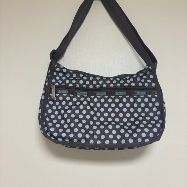 레스포삭 초코 민트 땡땡이 크로스바디백(호보백)+파우치 세트