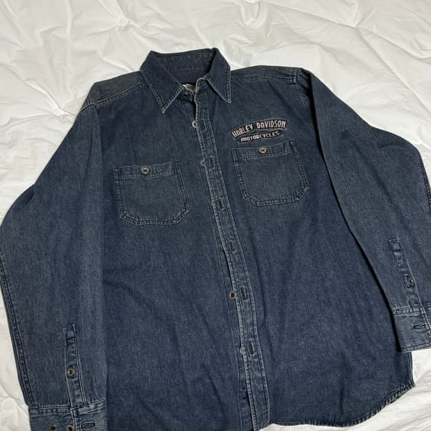 할리 할리데이비슨 청셔츠 프린팅 셔츠