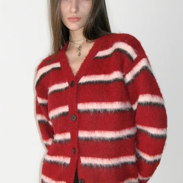 썬번프로젝트 오버핏 헤어리 가디건