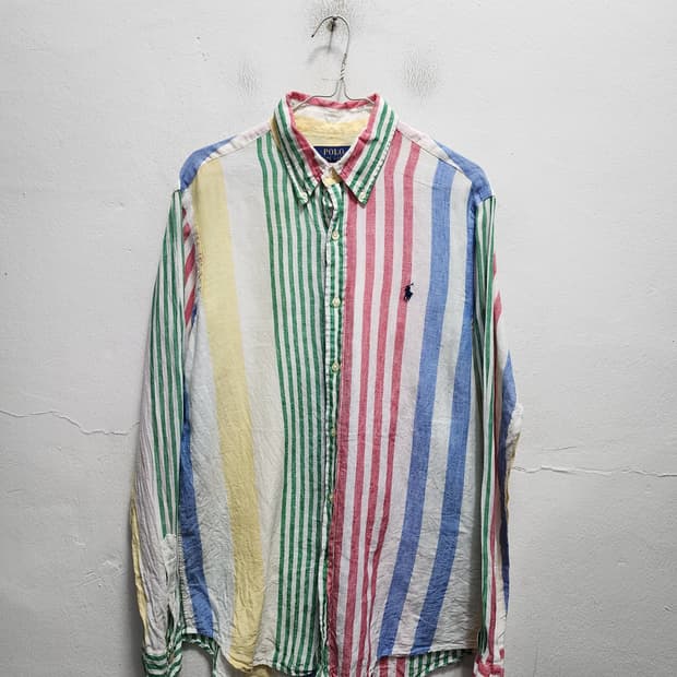폴로 랄프로렌 린넨 스트라이프 셔츠