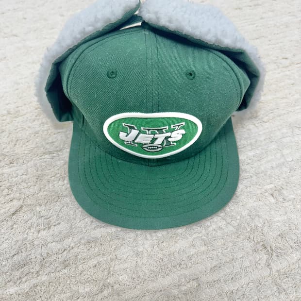 •NFL New York Jets 빈티지 트래퍼 캡 · 이어플랩 퍼 모자