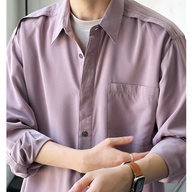 Silky fabric design blouse shirt