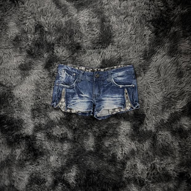 히든 스컬 지퍼지테일 워싱 데님 팬츠