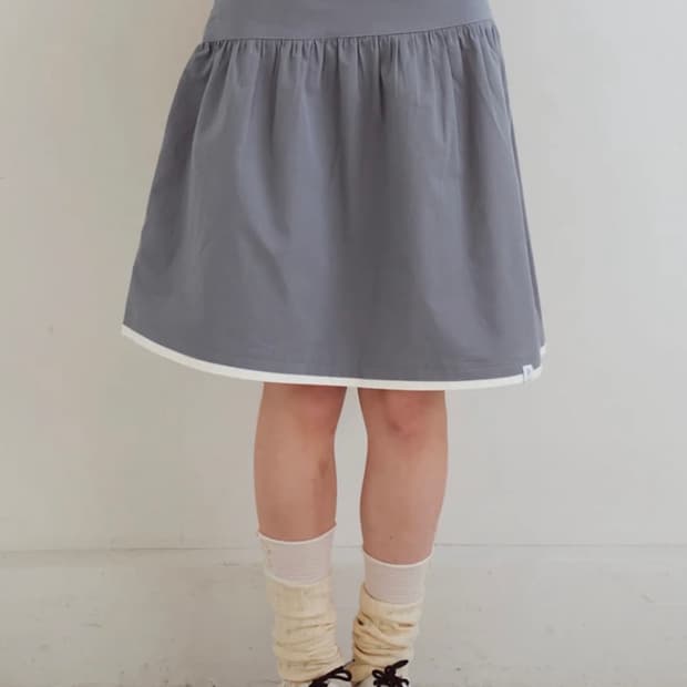 오피쉬 Shirring Fake 셔링 페이크 랩 스커트